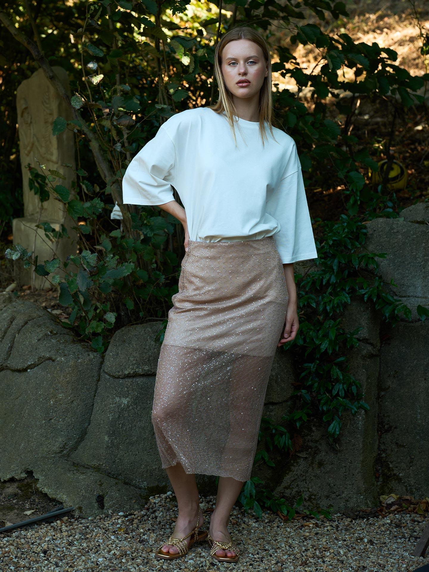 Sequined Midi Skirt - Brand: Juste - Women & Kids, Baby Clothes Wholesale - TheBS Women