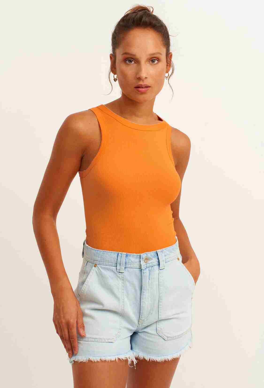 Ribbed Halter Neck Knitted Undershirt - Brand: la & vetta - Women & Kids, Baby Clothes Wholesale - TheBS Women