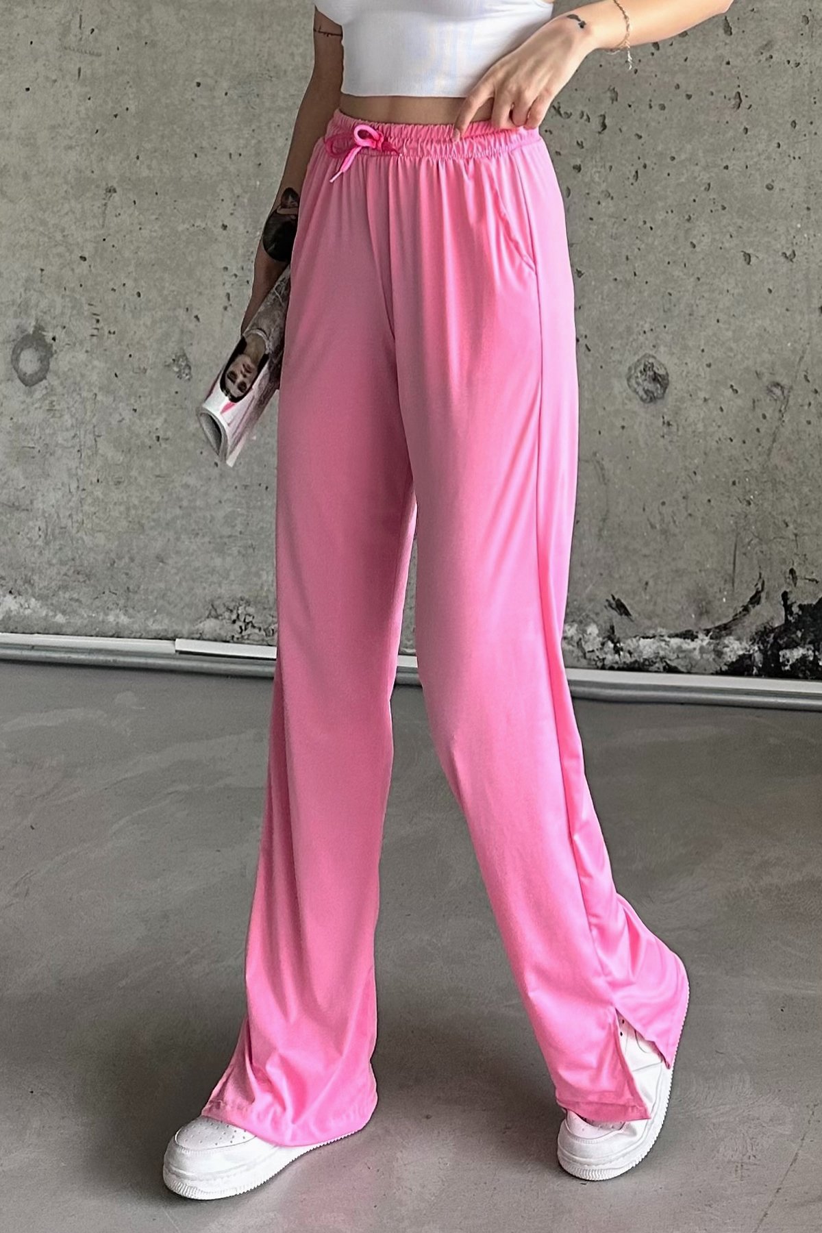 Slit Lycra High Waist Sweatpants - Brand: la & vetta - Women & Kids, Baby Clothes Wholesale - TheBS Women