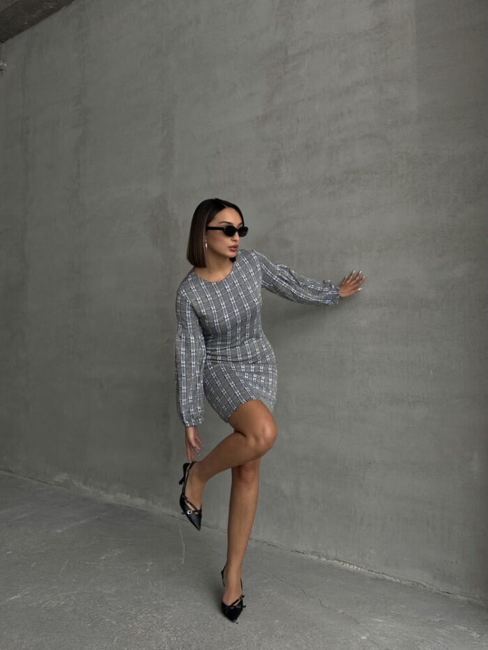 Plaid Wholesale Dress - Navy - Producer: Topshow - Wholesale Women Clothes - TheBS Women