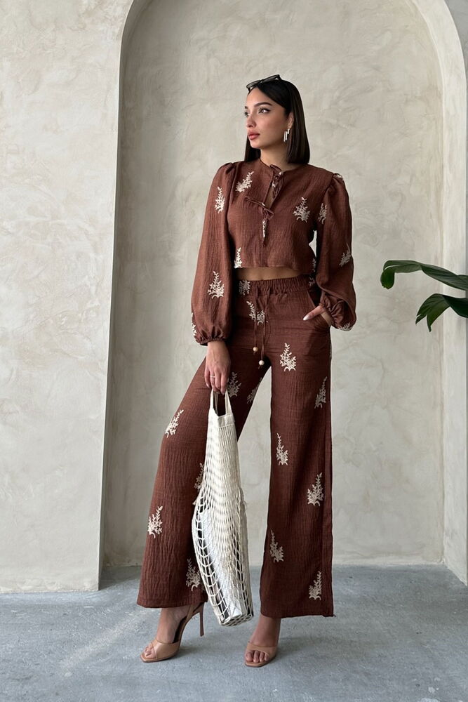 Embroidery Detailed Linen Pants - Producer: Topshow - Wholesale Women Clothes - TheBS Women