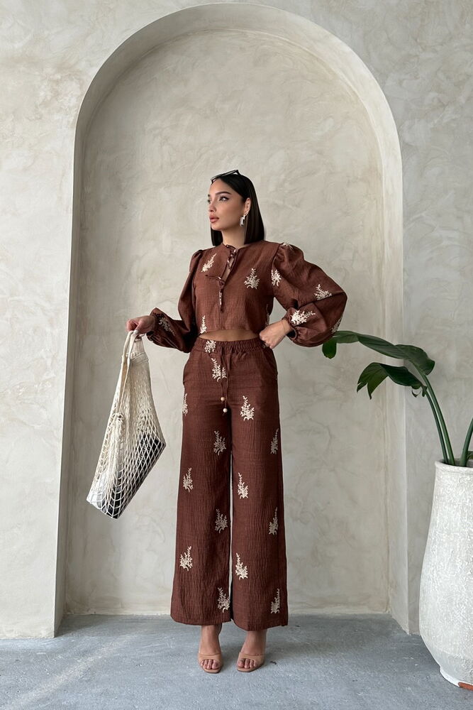 Embroidery Detailed Linen Pants - Producer: Topshow - Wholesale Women Clothes - TheBS Women