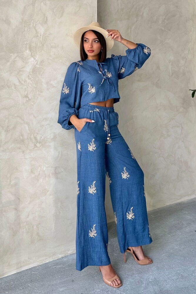 Wholesale Linen Pants With Embroidery Detail - Producer: Topshow - Wholesale Women Clothes - TheBS Women