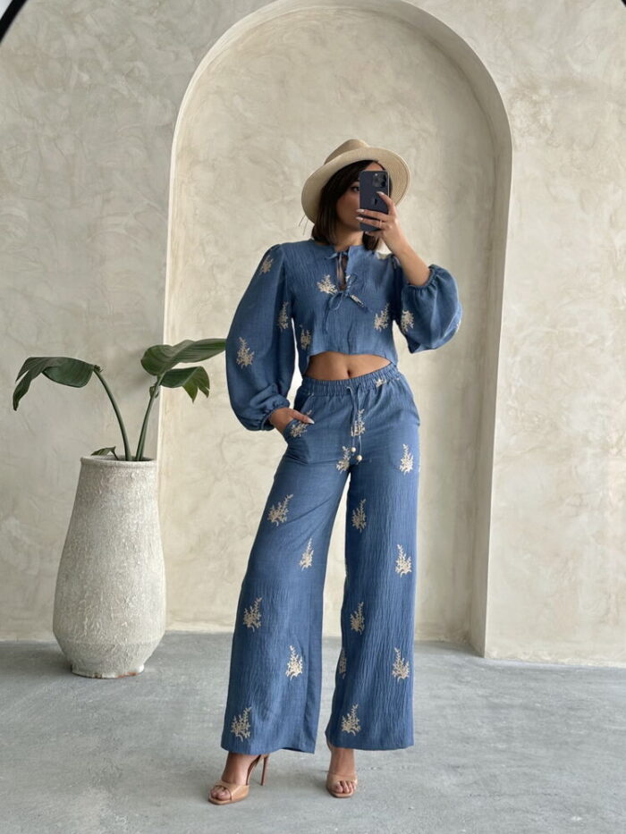 Wholesale Linen Pants With Embroidery Detail - Producer: Topshow - Wholesale Women Clothes - TheBS Women
