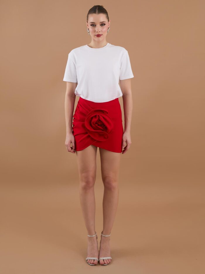 Floral Detail Mini Skirt - Producer: Juste - Wholesale Women Clothes - TheBS Women