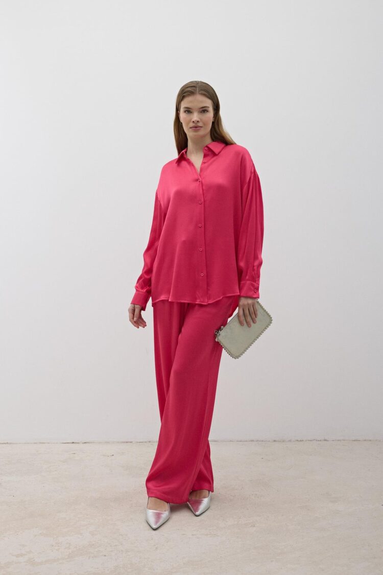 Women's Elastic Waist Satin Pants - Producer: Levure - Wholesale Women Clothes - TheBS Women