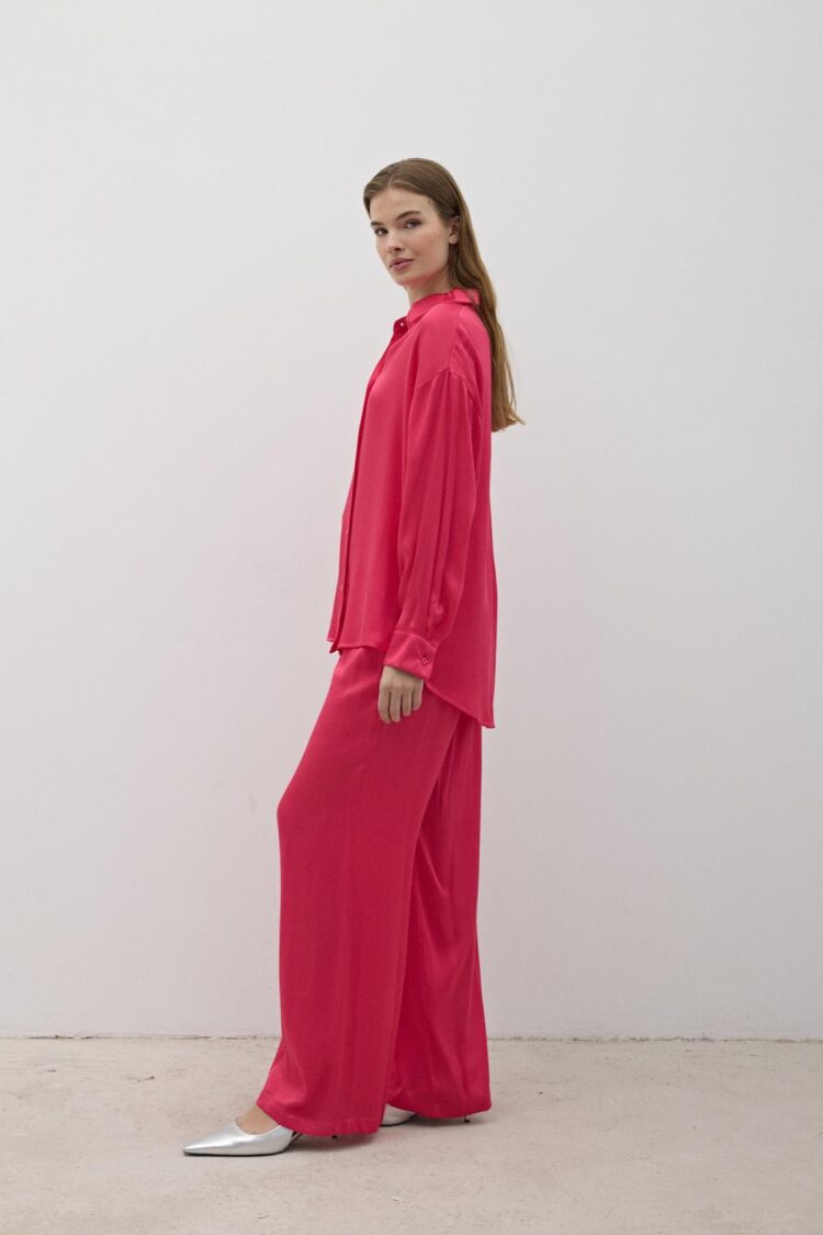 Women's Elastic Waist Satin Pants - Producer: Levure - Wholesale Women Clothes - TheBS Women