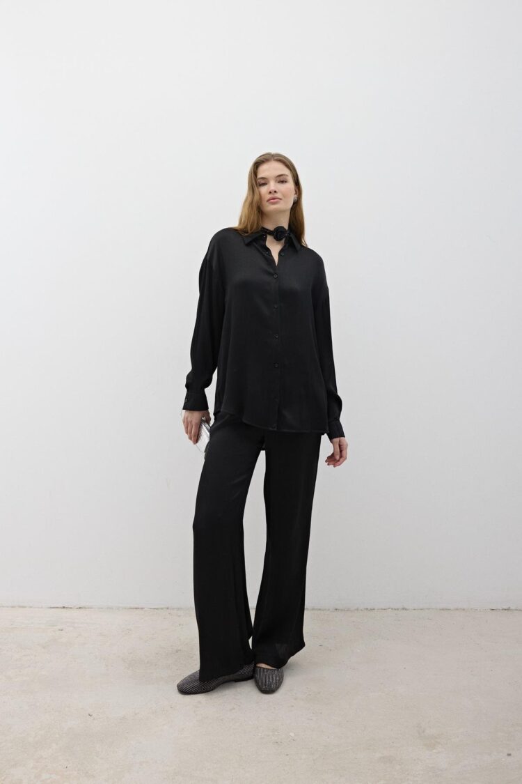 Women's Elastic Waist Satin Pants - Producer: Levure - Wholesale Women Clothes - TheBS Women
