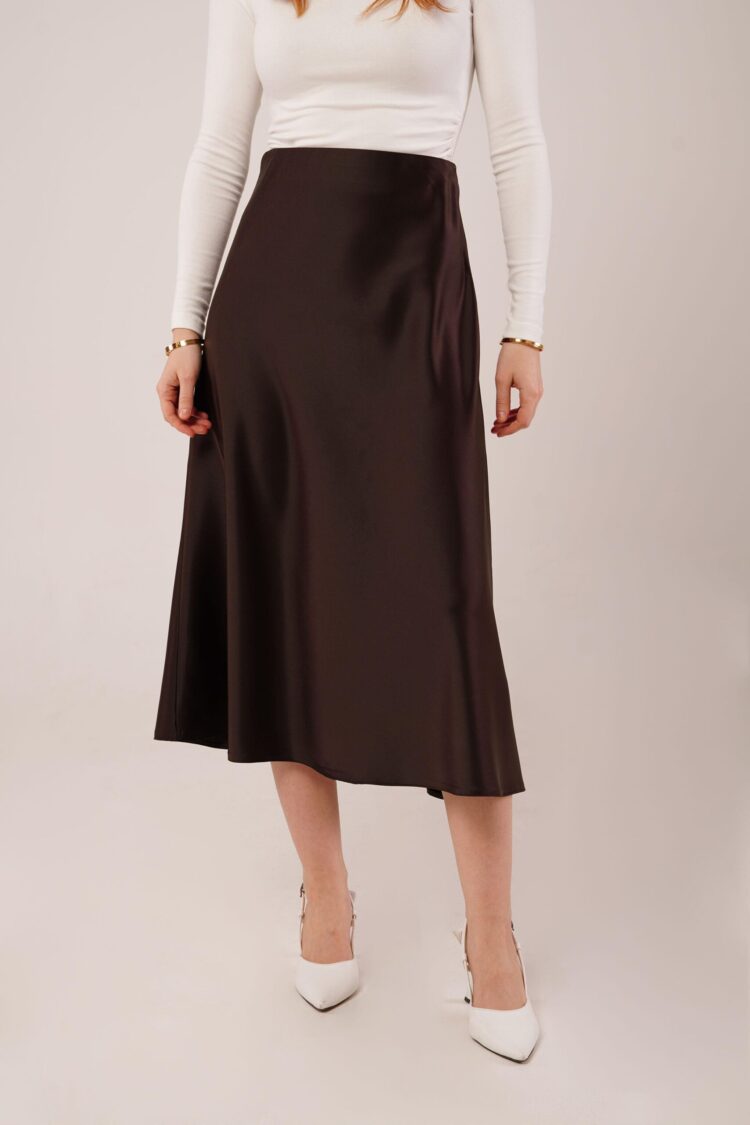 Bell Cut MidiWholesale Satin Skirt - Producer: Lustrin - Wholesale Women Clothes - TheBS Women