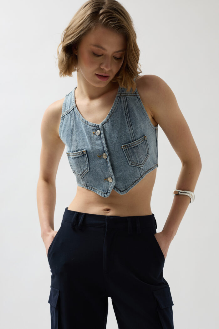 Denim Pocket Vest - Light - Producer: Black Fashion - Wholesale Women Clothes - TheBS Women
