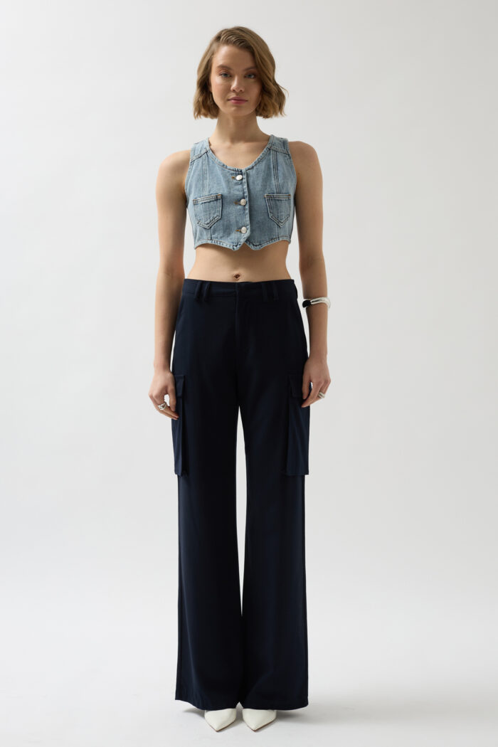 Denim Pocket Vest - Light - Producer: Black Fashion - Wholesale Women Clothes - TheBS Women