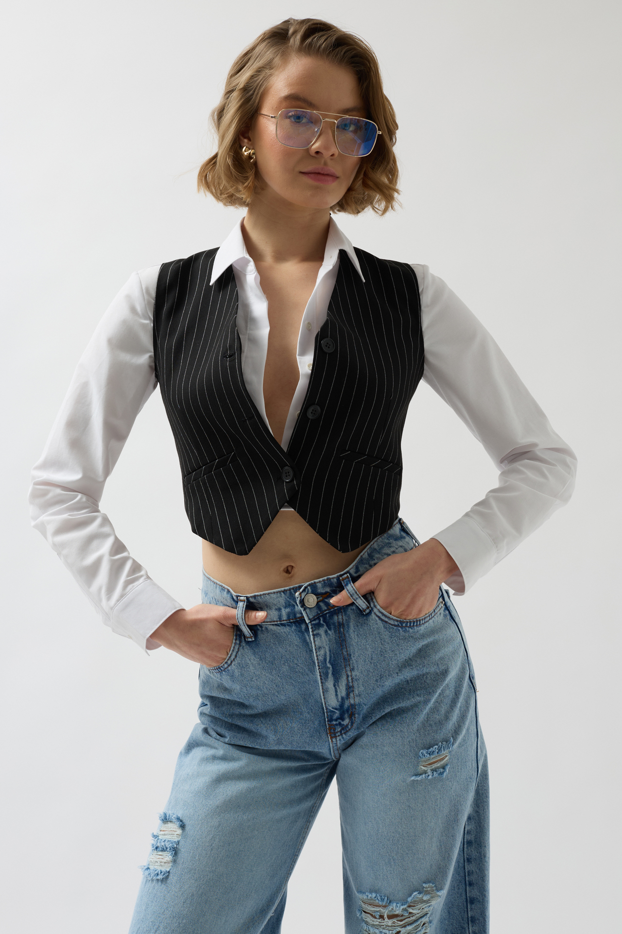 Striped Vest - Producer: Black Fashion - Wholesale Women Clothes - TheBS Women