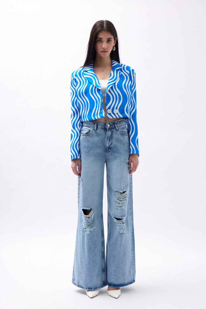 Patterned Crop Jacket - Producer: Black Fashion - Wholesale Women Clothes - TheBS Women
