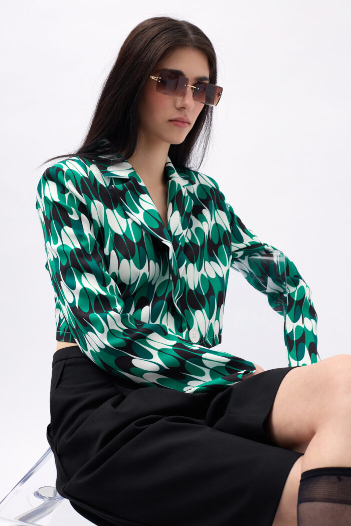 Patterned Crop Jacket - Producer: Black Fashion - Wholesale Women Clothes - TheBS Women