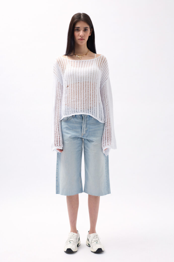 Boat Neck Openwork Blouse - Producer: Black Fashion - Wholesale Women Clothes - TheBS Women