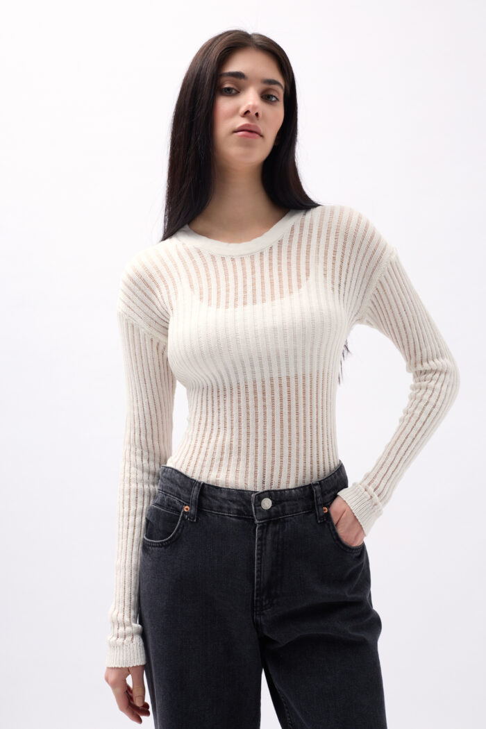 Ribbed Transparent Blouse - Producer: Black Fashion - Wholesale Women Clothes - TheBS Women