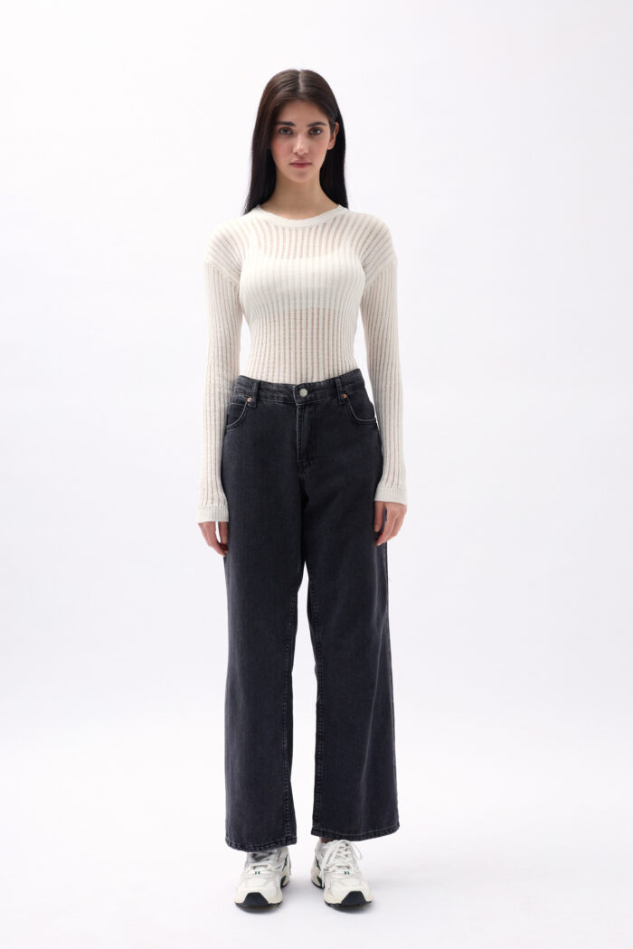 Ribbed Transparent Blouse - Producer: Black Fashion - Wholesale Women Clothes - TheBS Women