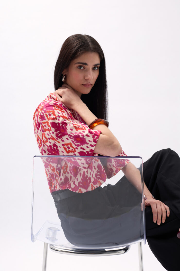 Patterned Satin Shirt - Producer: Black Fashion - Wholesale Women Clothes - TheBS Women
