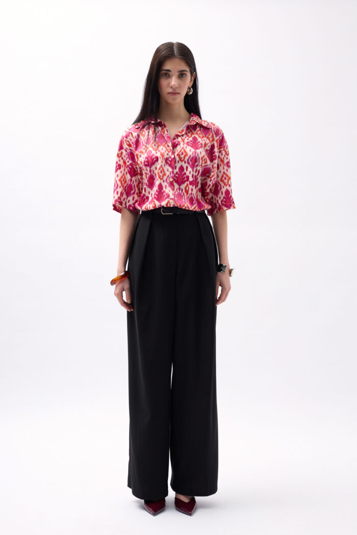 Patterned Satin Shirt - Producer: Black Fashion - Wholesale Women Clothes - TheBS Women