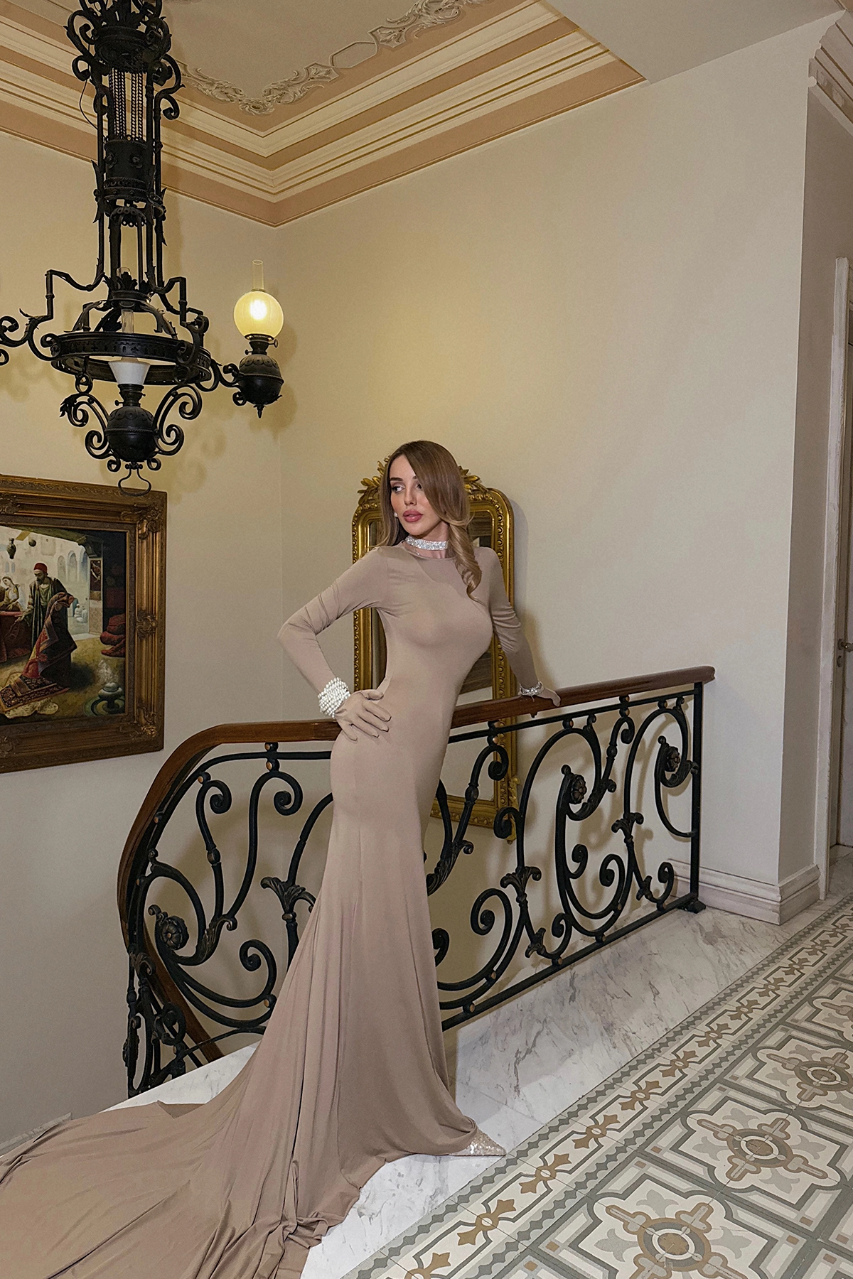 Gloves Detail Long Dress - Producer: EYYO ATELIER - Wholesale Women Clothes - TheBS Women