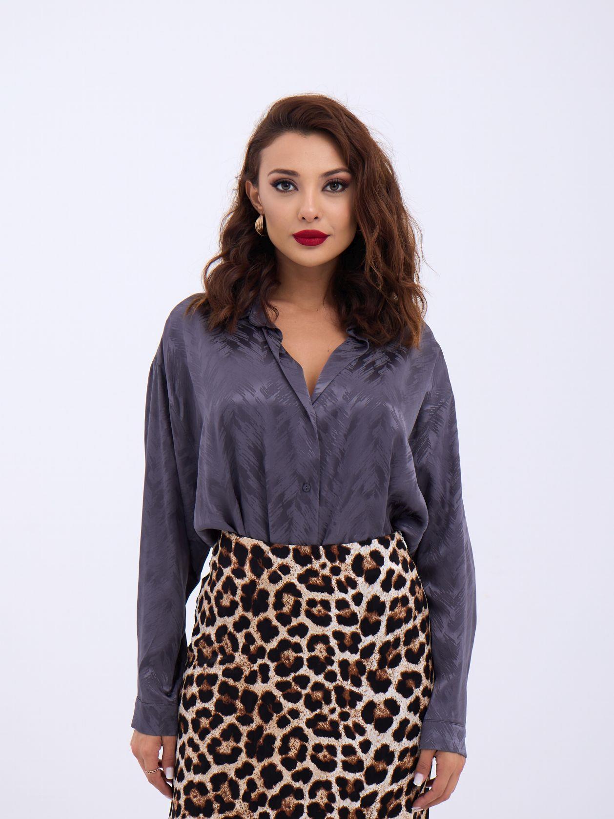 Patterned Shirt - Gray - Brand: Fame - Women & Kids, Baby Clothes Wholesale - TheBS Women