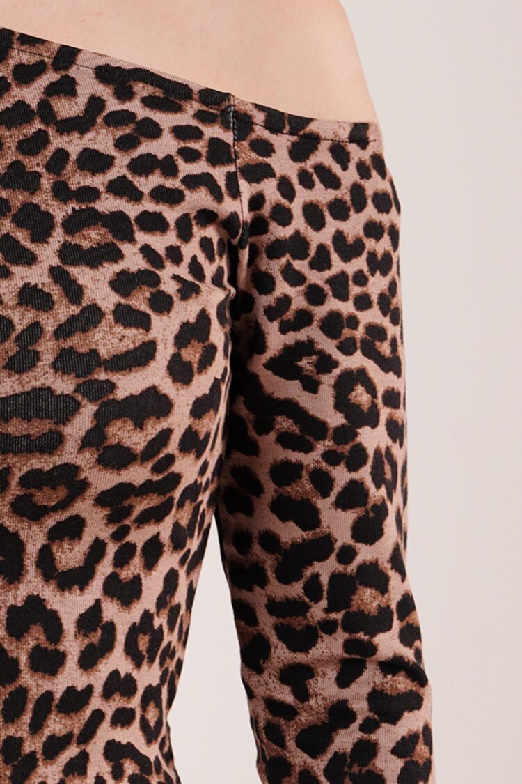 Low Shoulder Detailed Leopard Pattern Blouse - Multicolor - Producer: Lustrin - Wholesale Women Clothes - TheBS Women