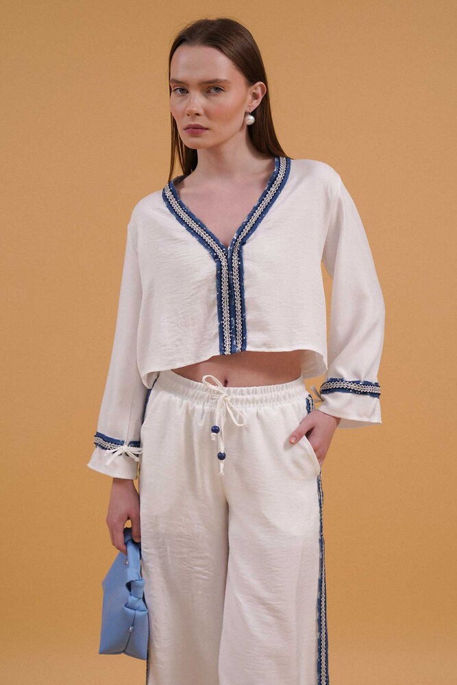 Denim Striped Shirt - Producer: Topshow - Wholesale Women Clothes - TheBS Women