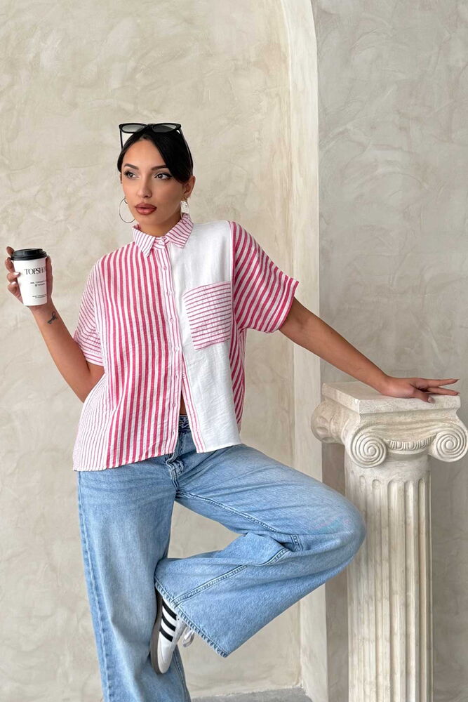 Piece Striped Wholesale Shirt - Producer: Topshow - Wholesale Women Clothes - TheBS Women