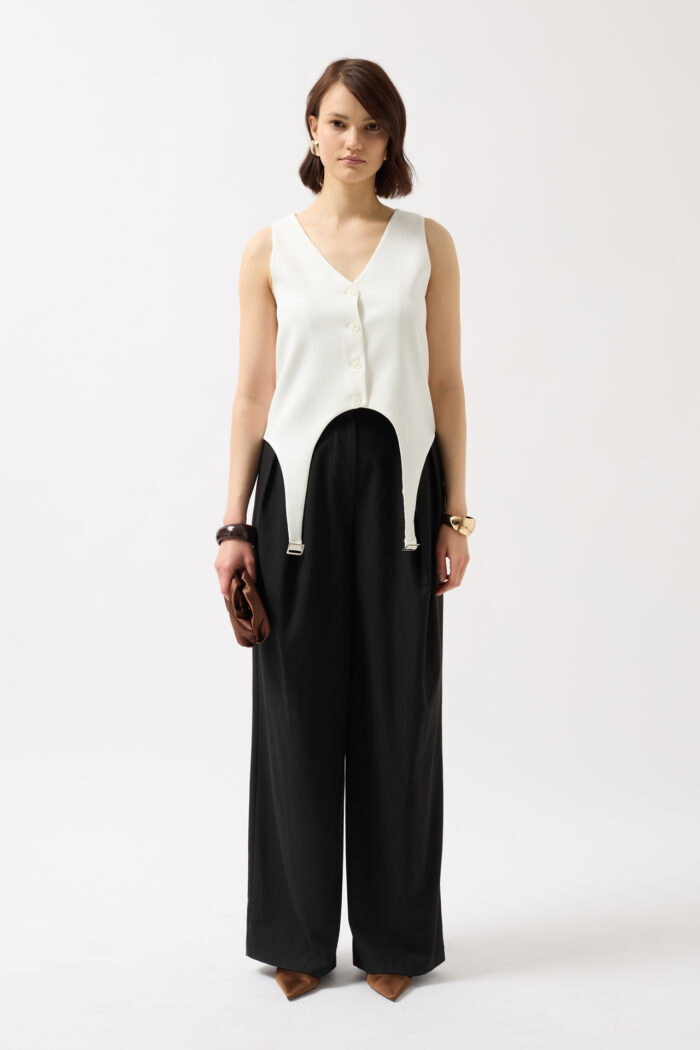 Belt Detail V-Neck Vest - Producer: Black Fashion - Wholesale Women Clothes - TheBS Women