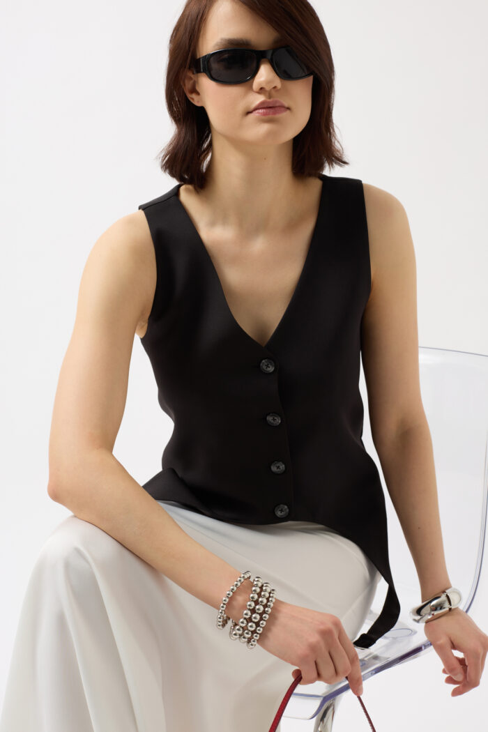 Belt Detail V-Neck Vest - Producer: Black Fashion - Wholesale Women Clothes - TheBS Women