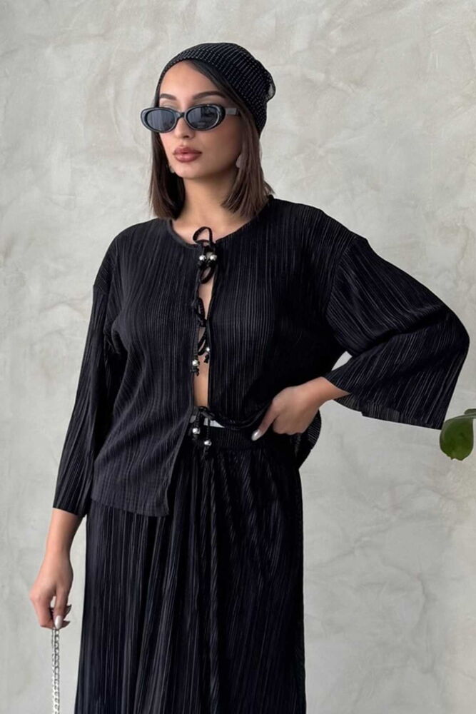 Front Tie Pleated Jacket - Producer: Topshow - Wholesale Women Clothes - TheBS Women