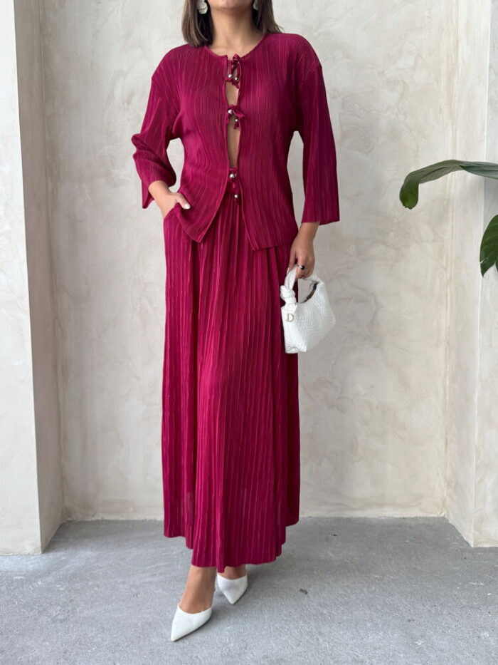 Pleise Skirt - Burgundy - Producer: Topshow - Wholesale Women Clothes - TheBS Women
