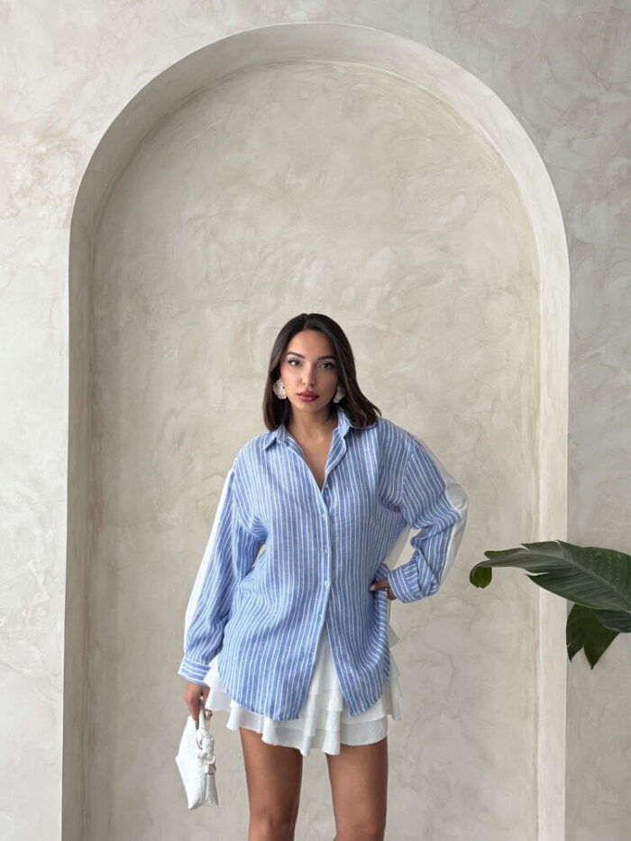 Striped Linen Shirt - Light - Producer: Topshow - Wholesale Women Clothes - TheBS Women
