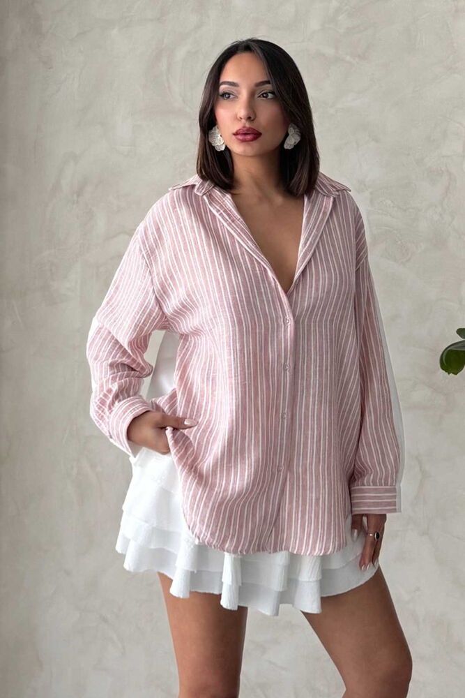 Striped Linen Shirt - Producer: Topshow - Wholesale Women Clothes - TheBS Women