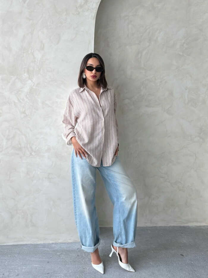Striped Linen Shirt - Multicolor - Producer: Topshow - Wholesale Women Clothes - TheBS Women