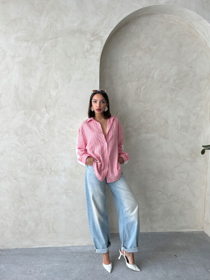Striped Linen Shirt - Multicolor - Producer: Topshow - Wholesale Women Clothes - TheBS Women