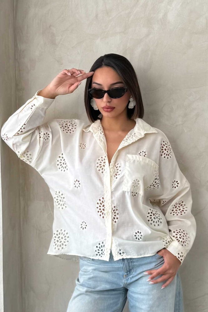 Embroidered Shirt - Light - Producer: Topshow - Wholesale Women Clothes - TheBS Women