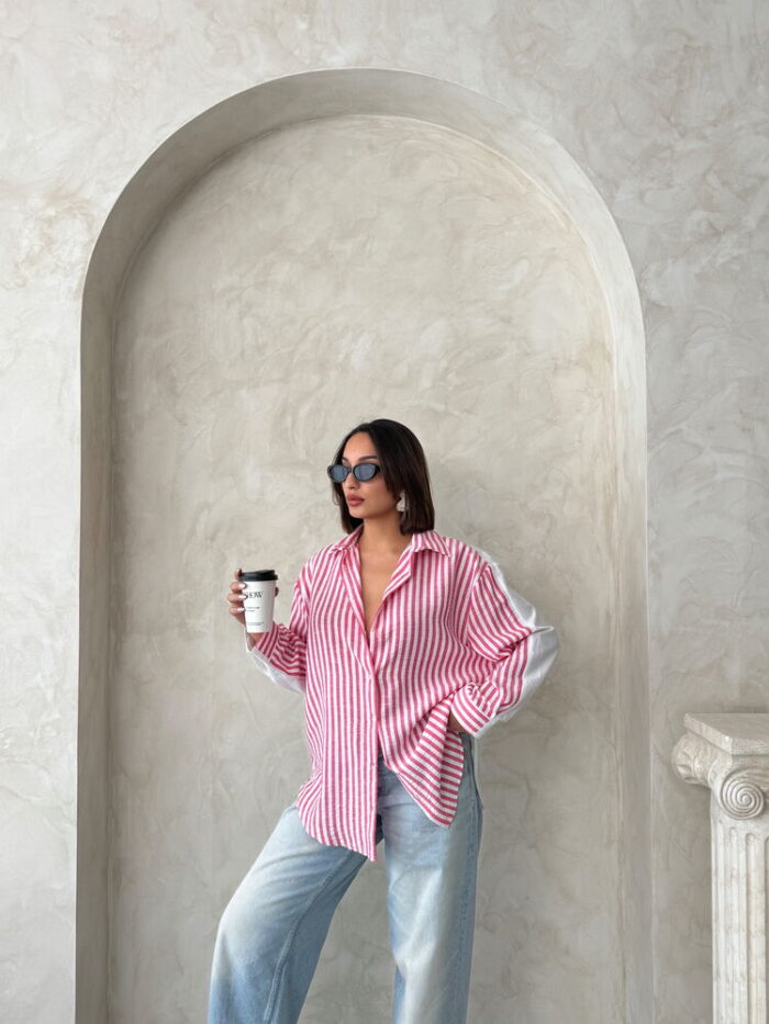 Striped Linen Shirt - Producer: Topshow - Wholesale Women Clothes - TheBS Women