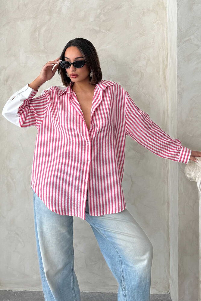 Striped Linen Shirt - Producer: Topshow - Wholesale Women Clothes - TheBS Women