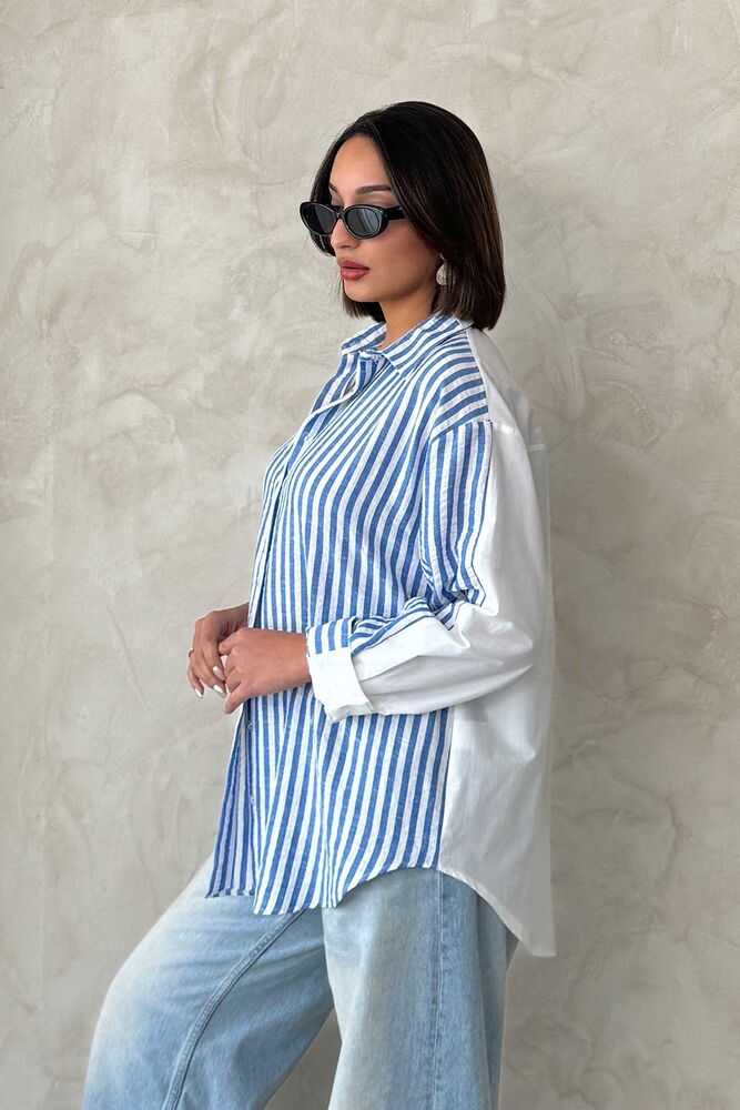 Striped Linen Shirt - Light - Producer: Topshow - Wholesale Women Clothes - TheBS Women