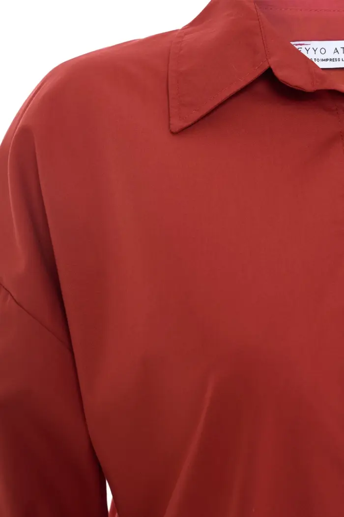 Front Buttoned Shirt - Burgundy - Producer: EYYO ATELIER - Wholesale Women Clothes - TheBS Women