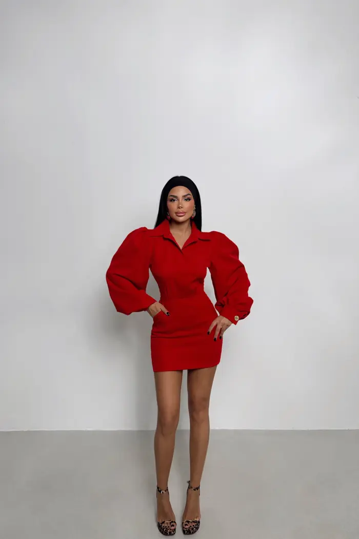 Shirt Collar Mini Dress - Producer: EYYO ATELIER - Wholesale Women Clothes - TheBS Women