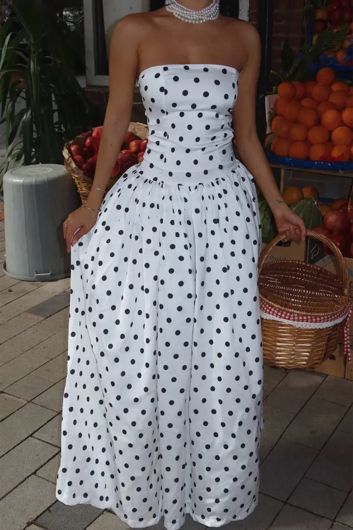 Polka Dot Long Dress - Producer: EYYO ATELIER - Wholesale Women Clothes - TheBS Women