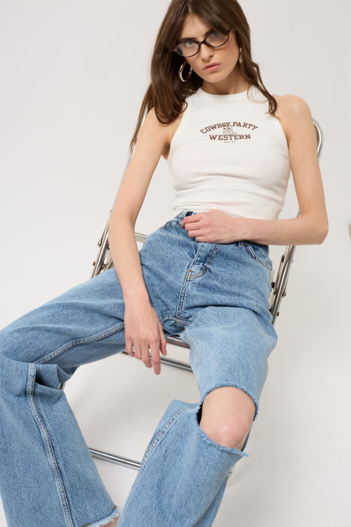 Laser Cut Wide Leg Jean - Producer: Black Fashion - Wholesale Women Clothes - TheBS Women