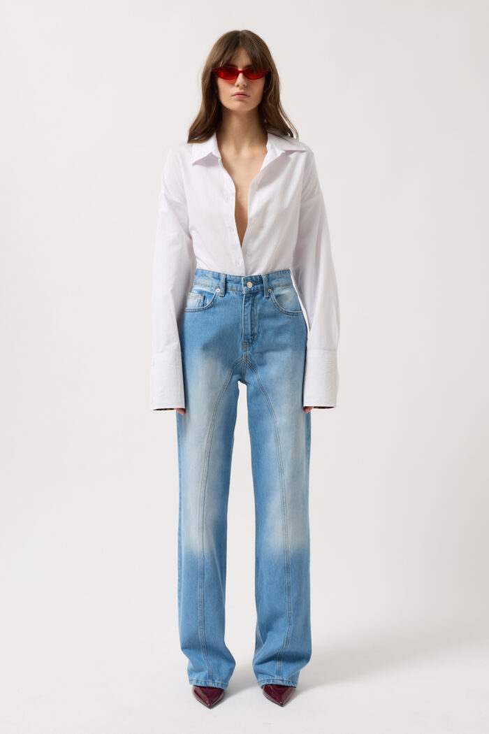 Sewing Detail Wide Leg Jean - Producer: Black Fashion - Wholesale Women Clothes - TheBS Women