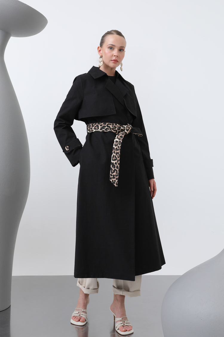 Women's Leopard Garnished Trench - Brand: SOUL - Women & Kids, Baby Clothes Wholesale - TheBS Women