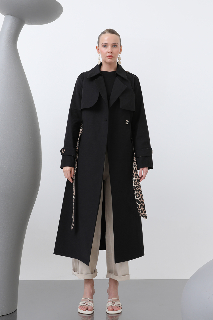 Women's Leopard Garnished Trench - Brand: SOUL - Women & Kids, Baby Clothes Wholesale - TheBS Women