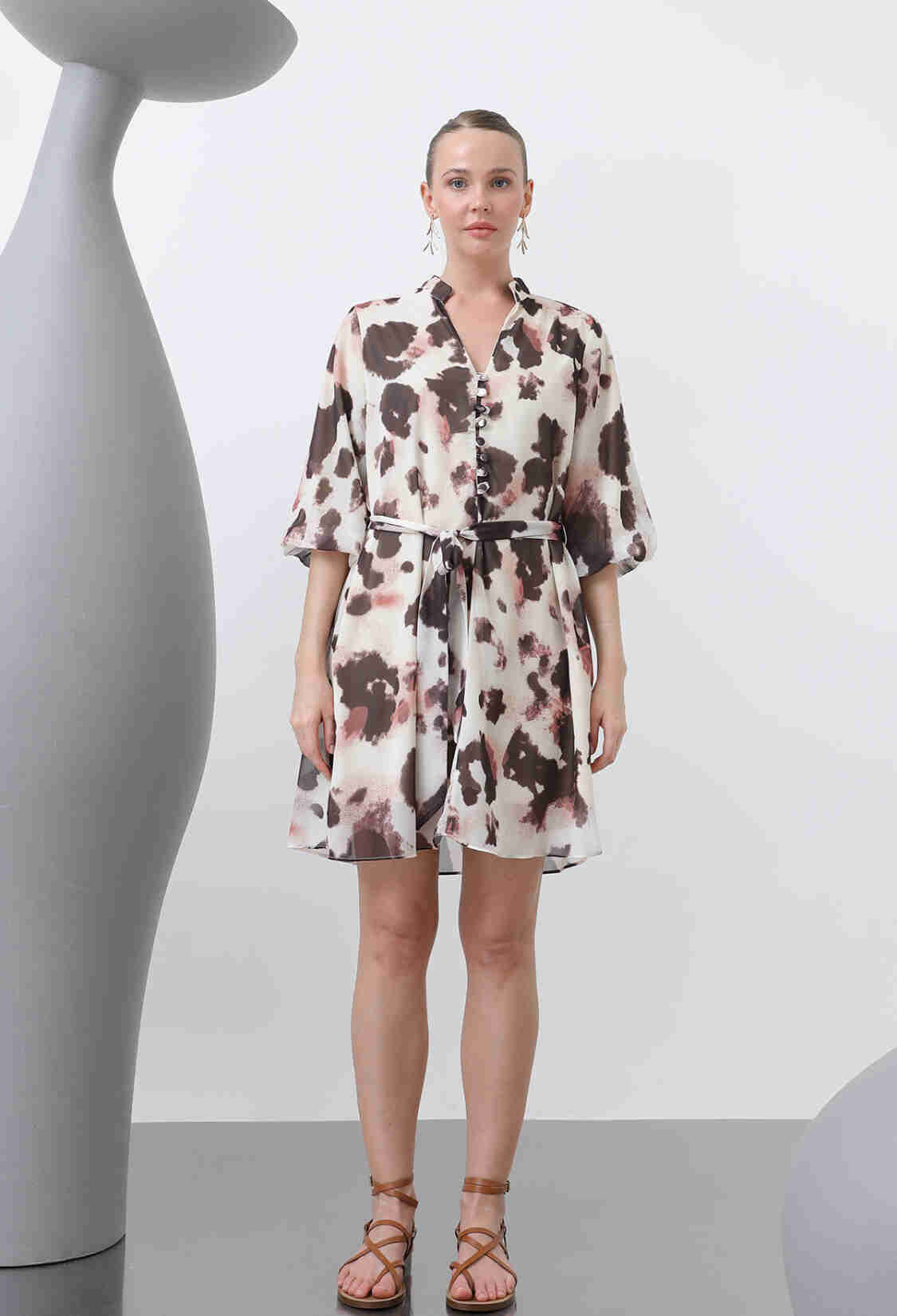 Patterned Short Dress - Multicolor - Brand: SOUL - Women & Kids, Baby Clothes Wholesale - TheBS Women