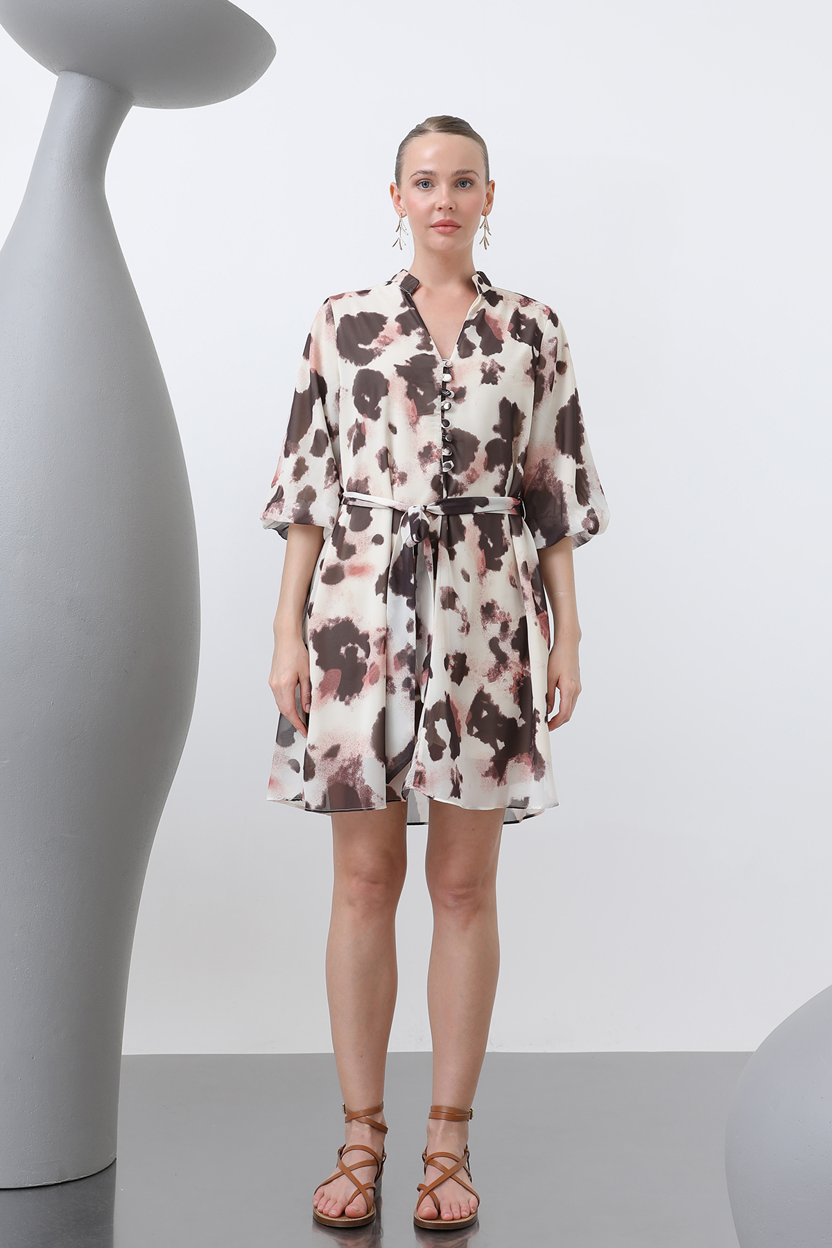 Patterned Short Dress – Multicolor – Brand: SOUL – Women & Kids, Baby Clothes Wholesale – TheBS Women