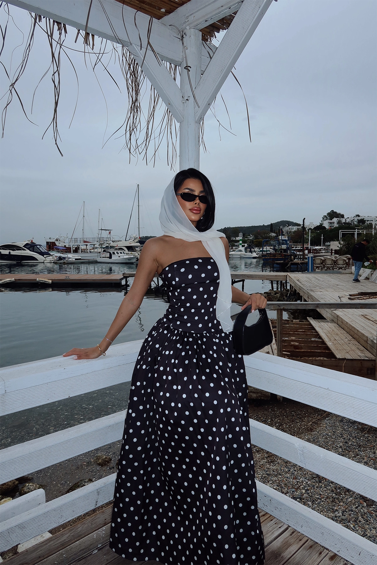Tara Polka Dot Long Dress - Producer: EYYO ATELIER - Wholesale Women Clothes - TheBS Women